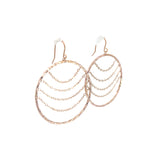 14K ROSE GOLD ROUND DANGLE EARRING  WITH CHAIN 1.8 GRAM 1 1/2